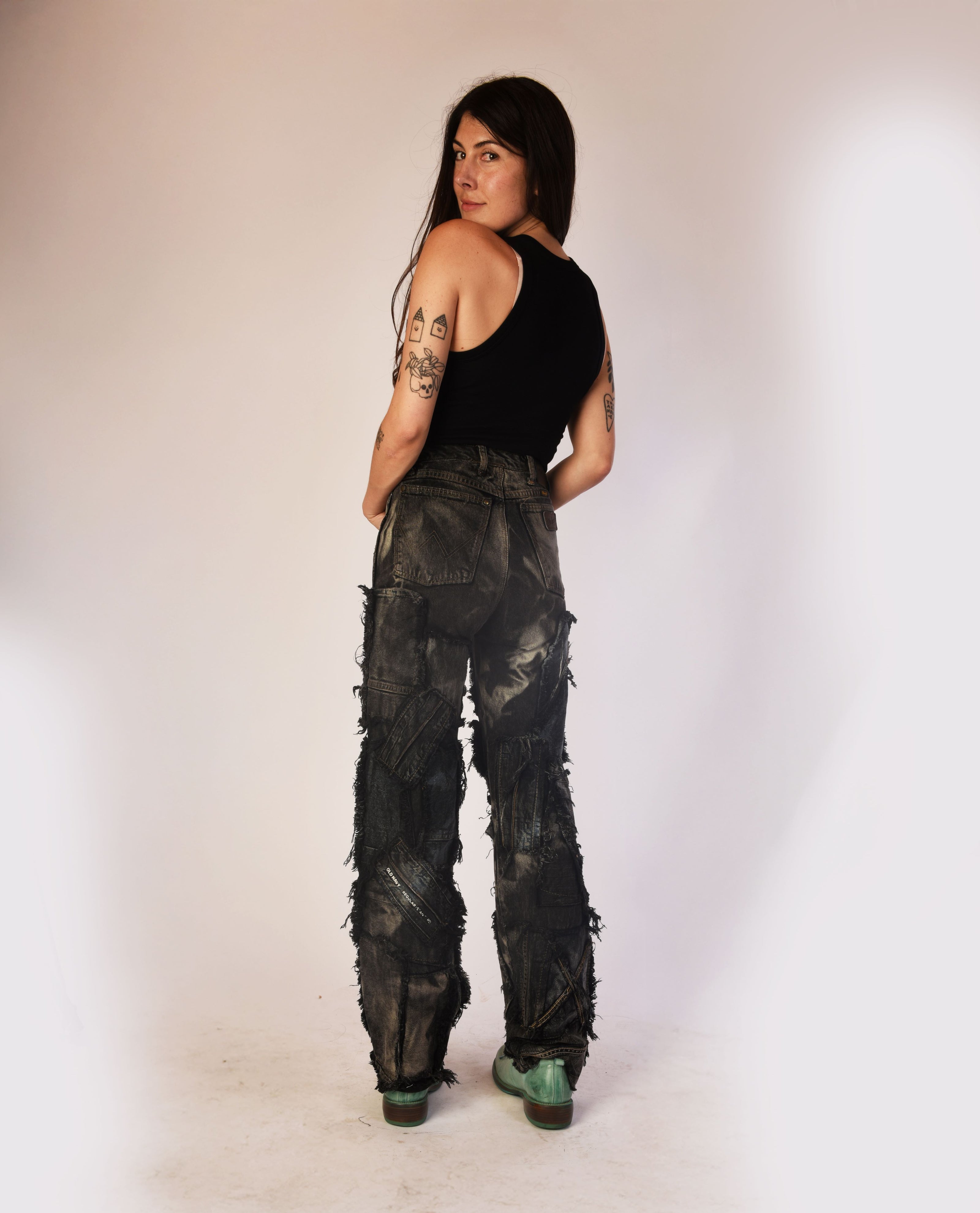 Carbon Clash Studded Denim Jeans