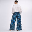 Wearable Ruins Blue Shredded Denim Wide Leg Colored Pants A
