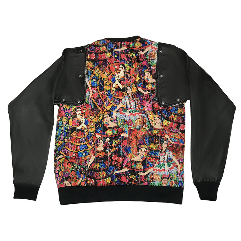 Detachable Leather Cotton Hybrid Sweatshirt