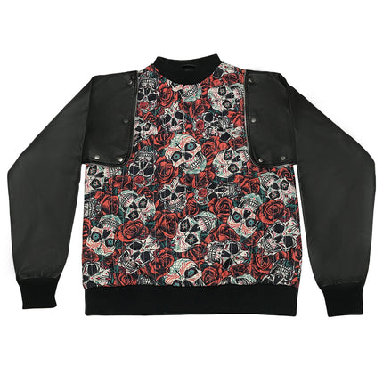 Detachable Leather Cotton Hybrid Sweatshirt B