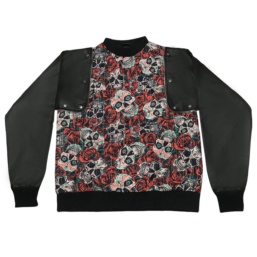 Detachable Leather Cotton Hybrid Sweatshirt B