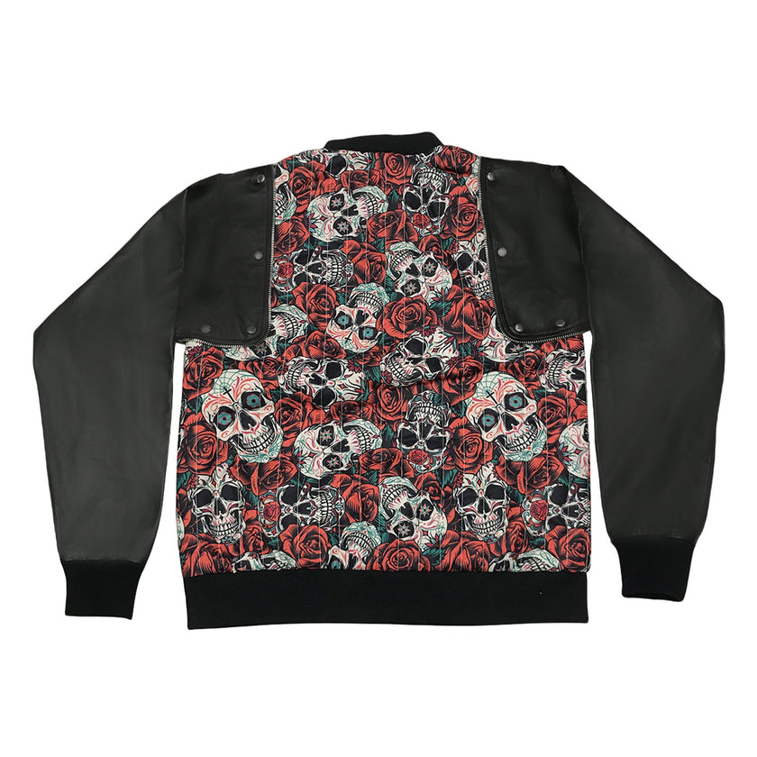 Detachable Leather Cotton Hybrid Sweatshirt B