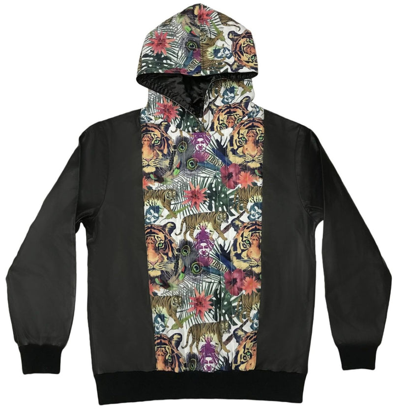 Hoody Cotton & Leather Hybrid Hoodie