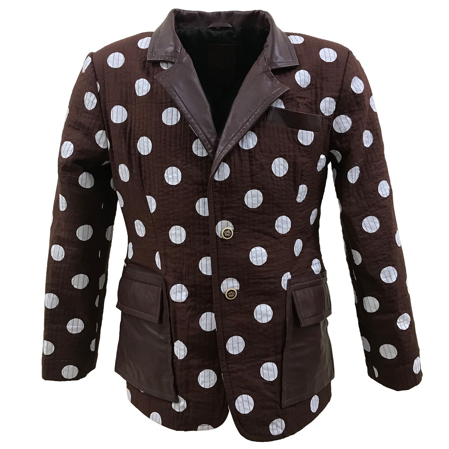 Naron Brown Cotton and Leather Blazer