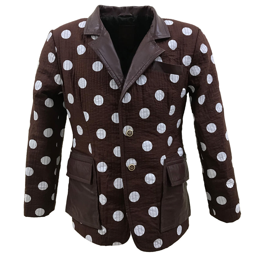 Naron Brown Cotton and Leather Blazer
