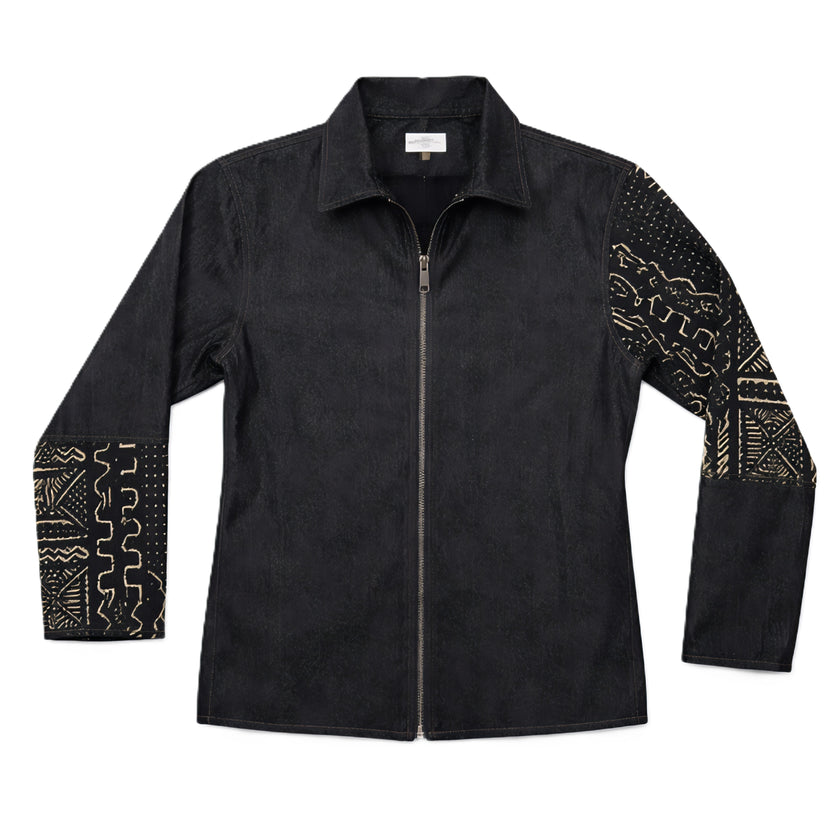 Blended Denim Zipper Jacket