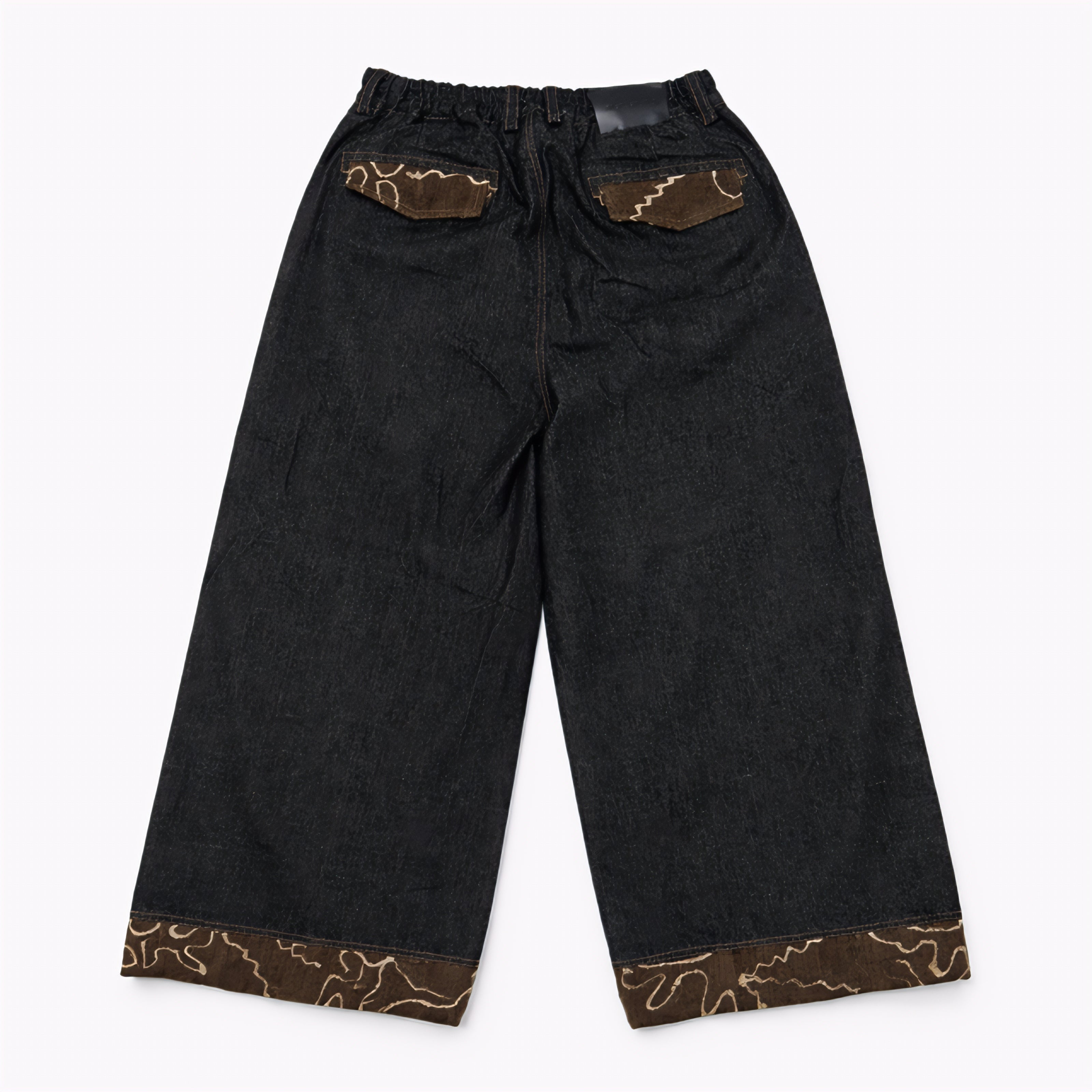 Blended Denim Wide Leg Jeans