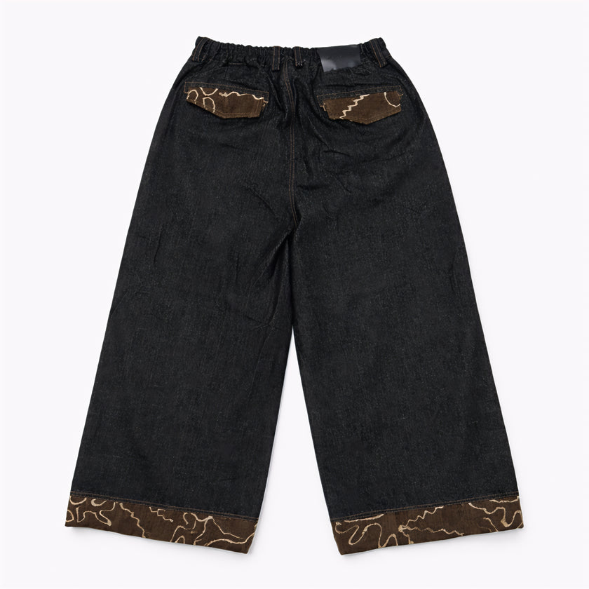 Blended Denim Wide Leg Jeans