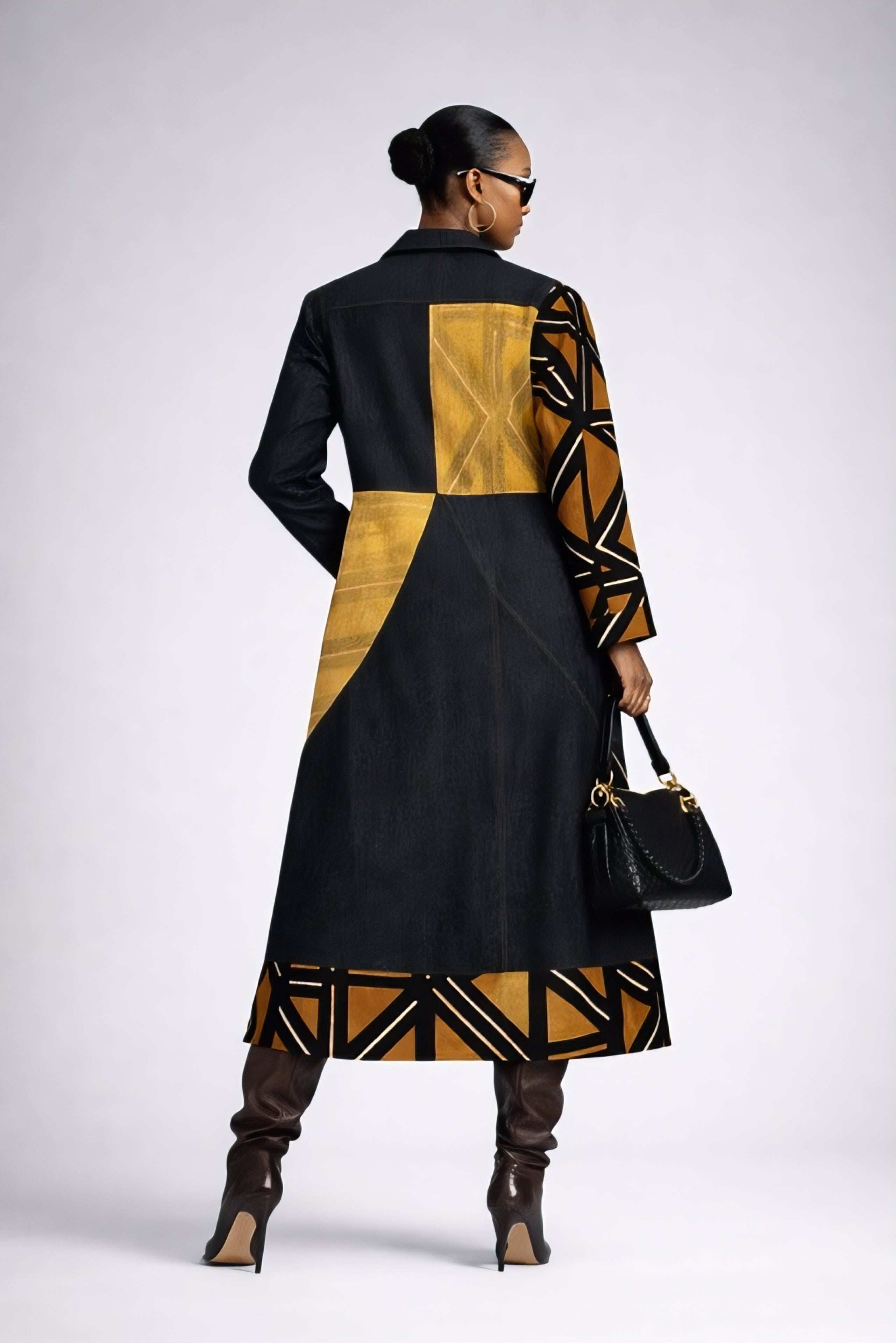 Blended Denim Long Coat