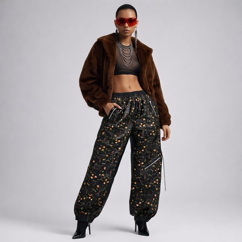 Hand Embroidered Leather Pants