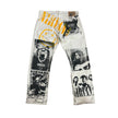 Frayed Fusion Denim Printed Jeans