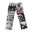 Frayed Fusion Denim Printed Jeans B