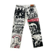 Frayed Fusion Denim Printed Jeans B