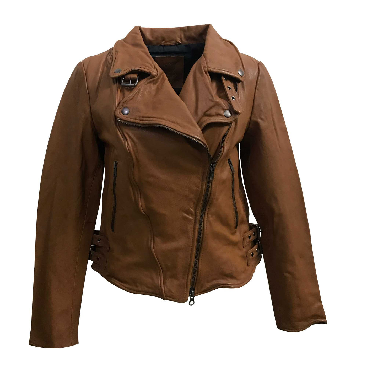 Rusty Nail Brown Biker Leather Jacket