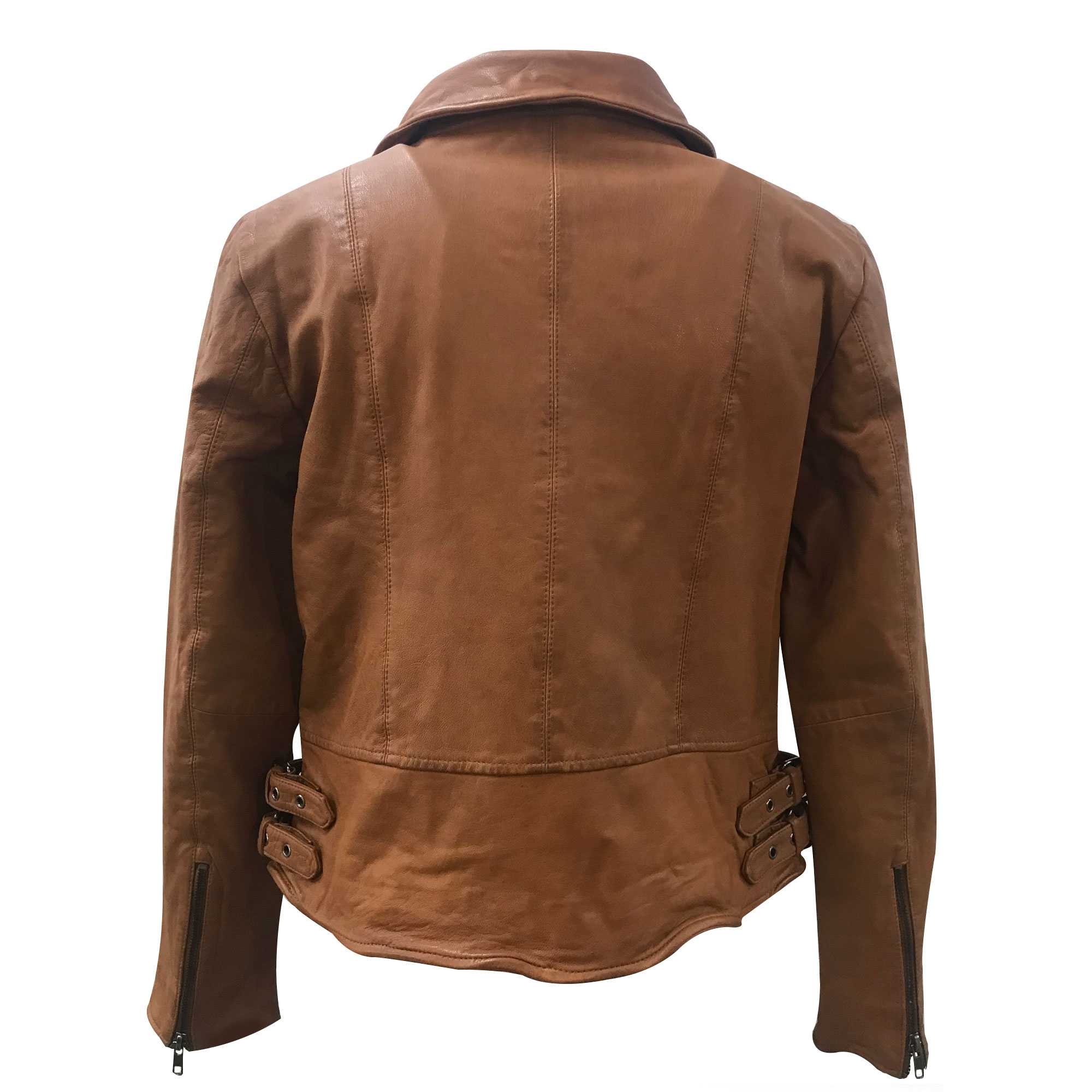 Rusty Nail Brown Biker Leather Jacket