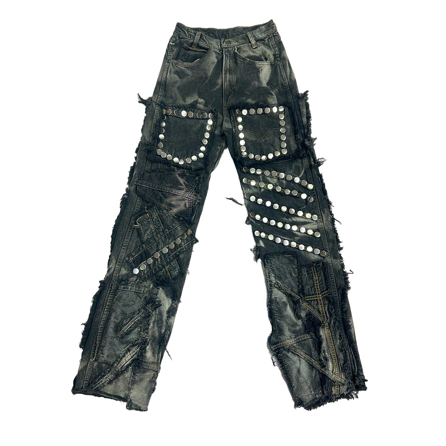 Carbon Clash Studded Denim Jeans