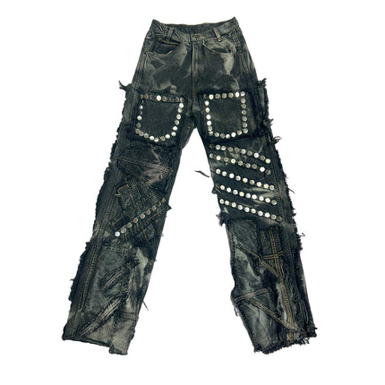 Carbon Clash Studded Denim Jeans
