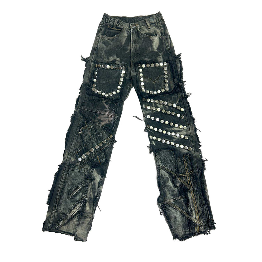 Carbon Clash Studded Denim Jeans