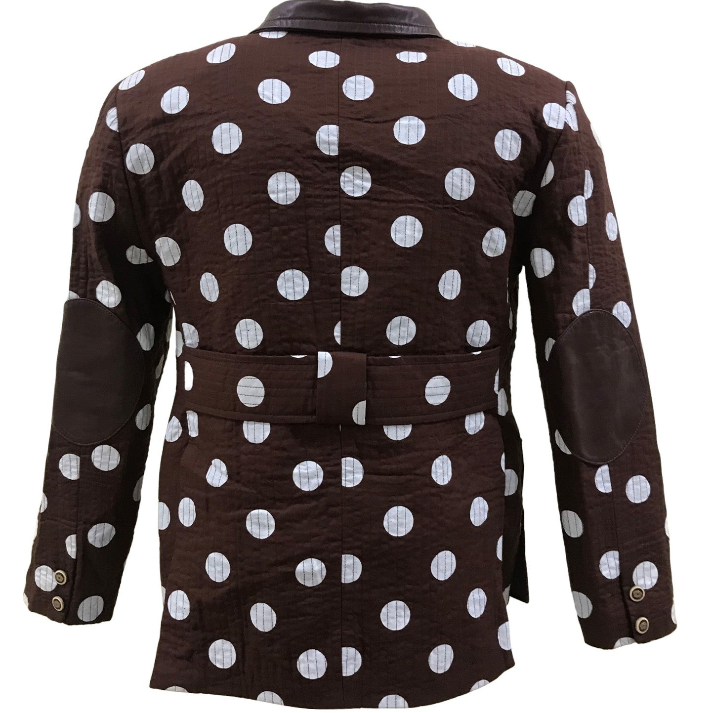 Naron Brown Cotton and Leather Blazer