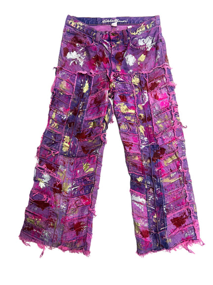 Wearable Ruins Pink Wide Leg Denim Pants Two