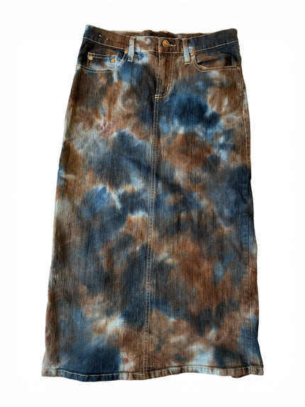 Tie Dye Denim  Long Skirt B