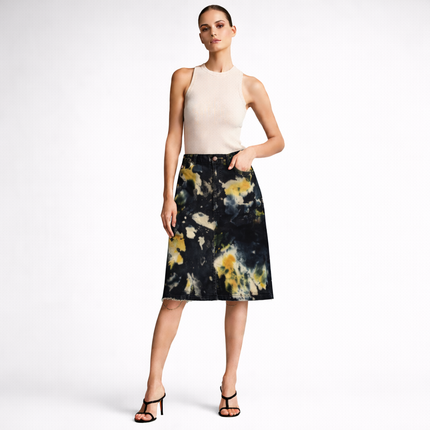 Tie Dye Denim Skirt C