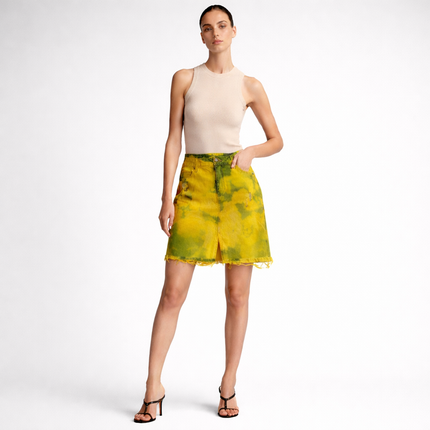 Tie Dye Denim Skirt A