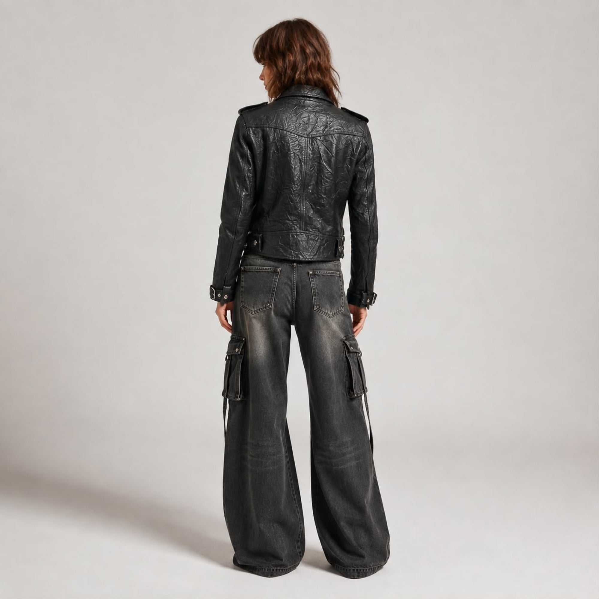 The Sentinel Women Leather Biker Jacket