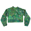 Wearable Ruins Green Shredded Denim Crop Jacket