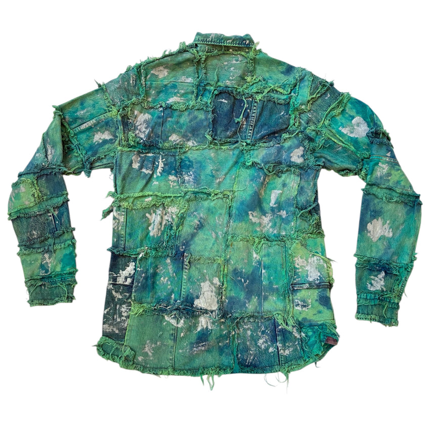 Shredded Denim Colored Shirt C