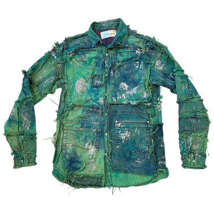 Shredded Denim Colored Shirt C