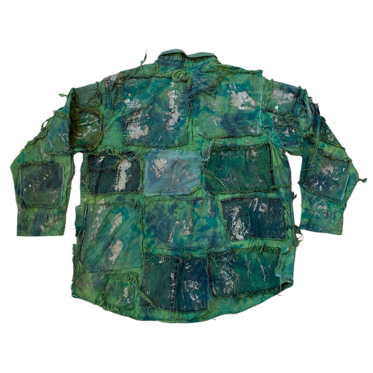 Shredded Denim Colored Shirt D