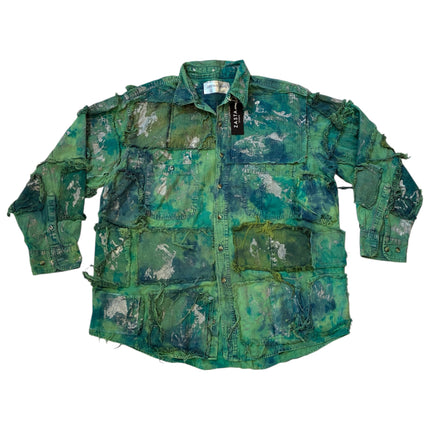 Shredded Denim Colored Shirt B