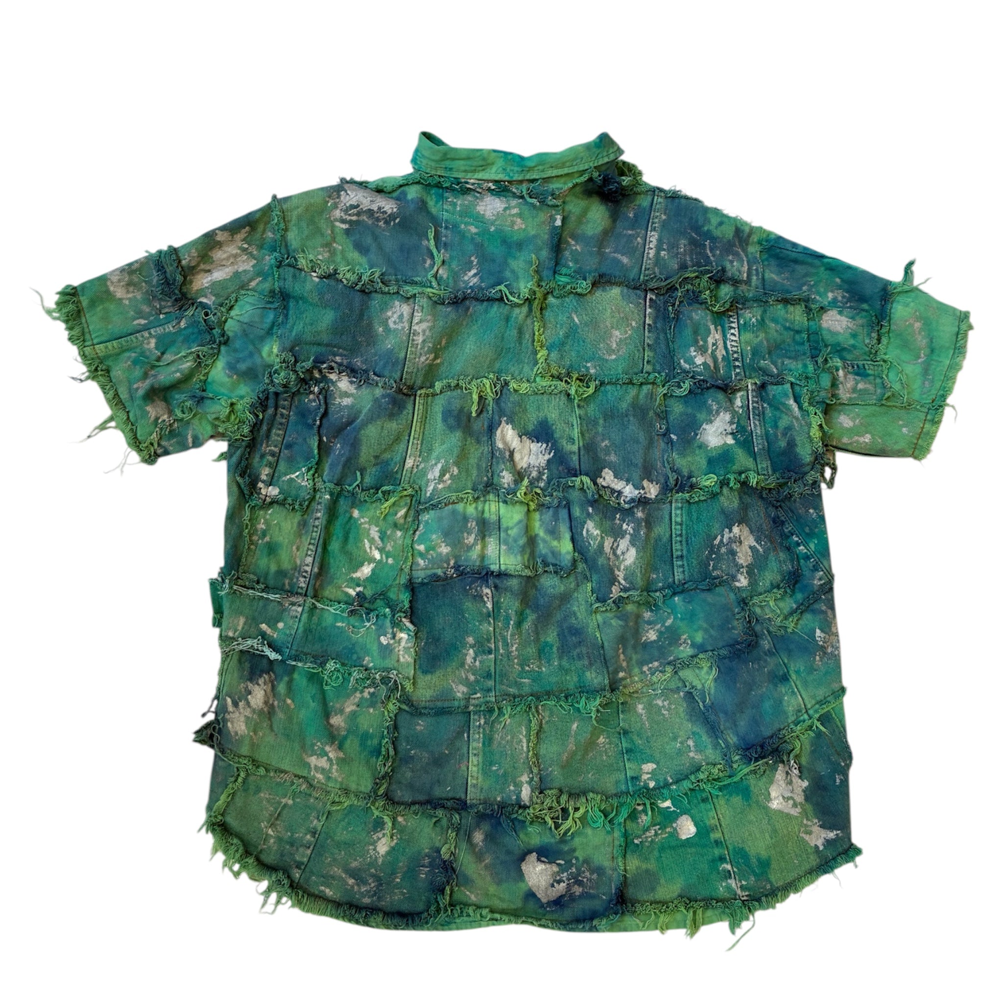 Shredded Denim Colored Shirt B