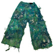 Wearable Ruins Shredded Wide Leg Colored Denim Pants C