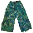Wearable Ruins Shredded Wide Leg Colored Denim Pants D
