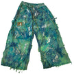 Wearable Ruins Shredded Wide Leg Colored Denim Pants D