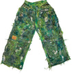 Wearable Ruins Green Wide Leg Denim Pants