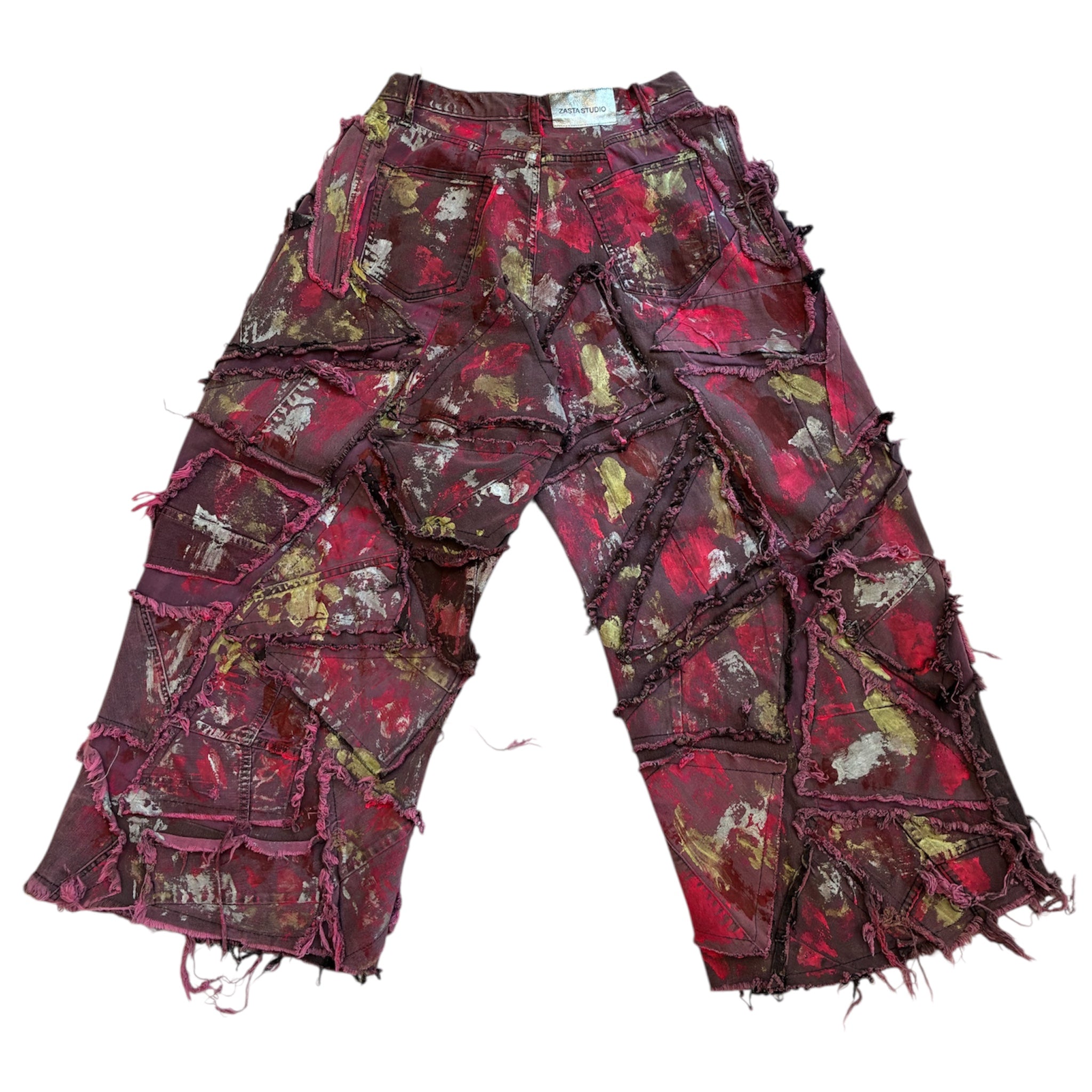 Wearable Ruins Pink Wide Leg Denim Pants Three