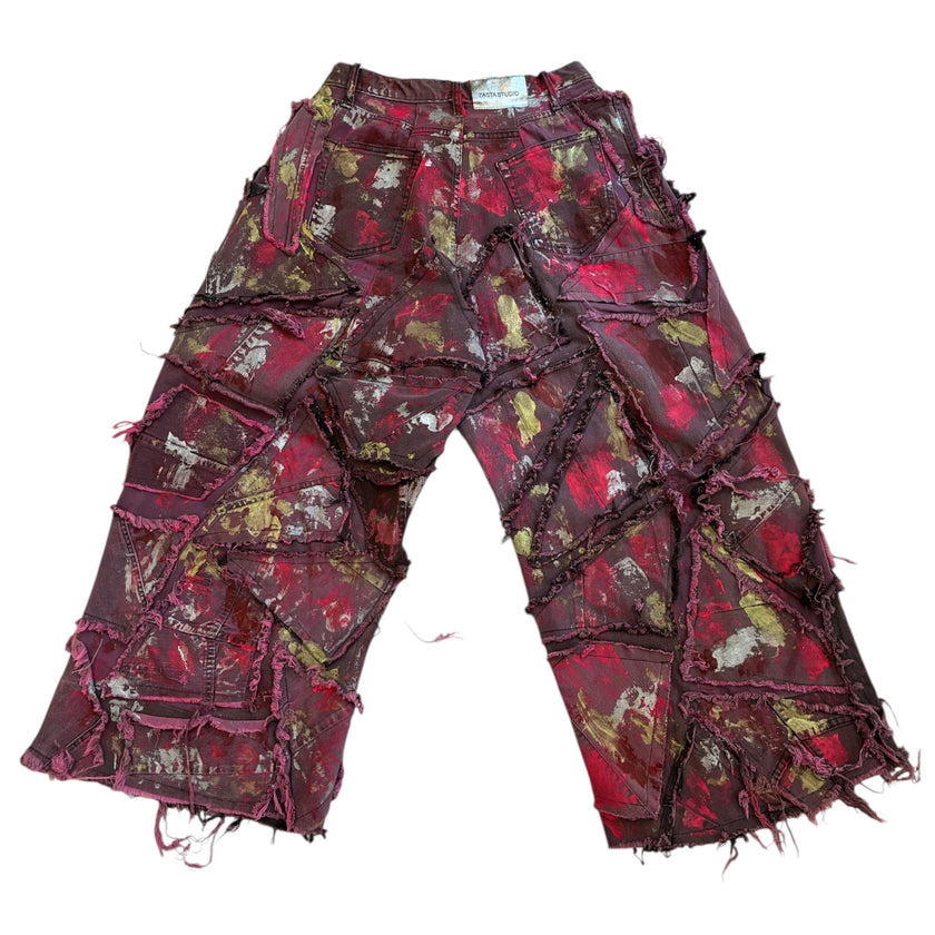Wearable Ruins Pink Wide Leg Denim Pants Three