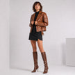 TEQUILA SUNRISE BROWN BIKER LEATHER JACKET