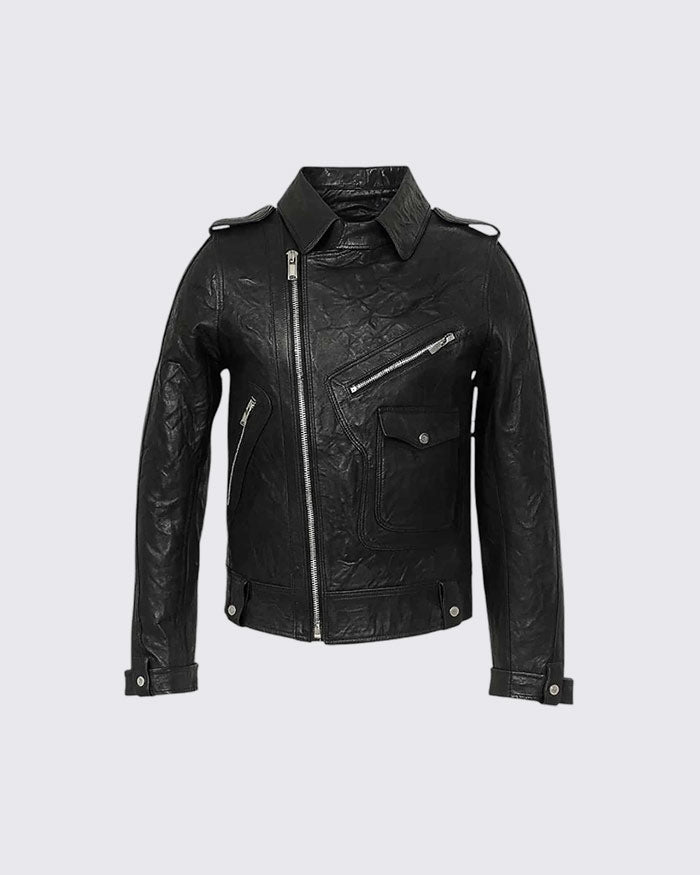 The Sentinel Men Leather Biker Jacket