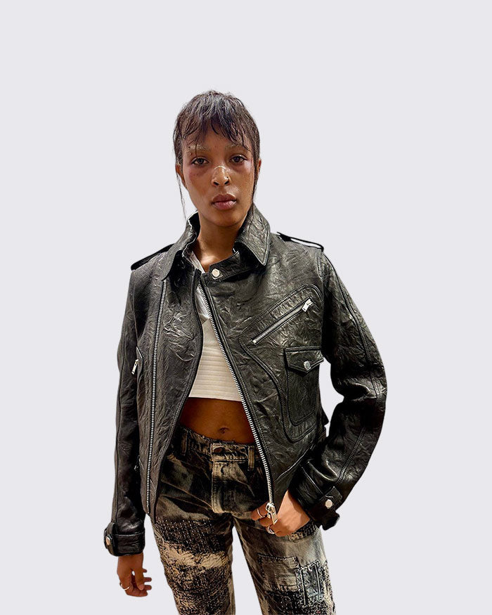 The Sentinel Leather Biker Jacket - MINDFUL, STYLISH &amp