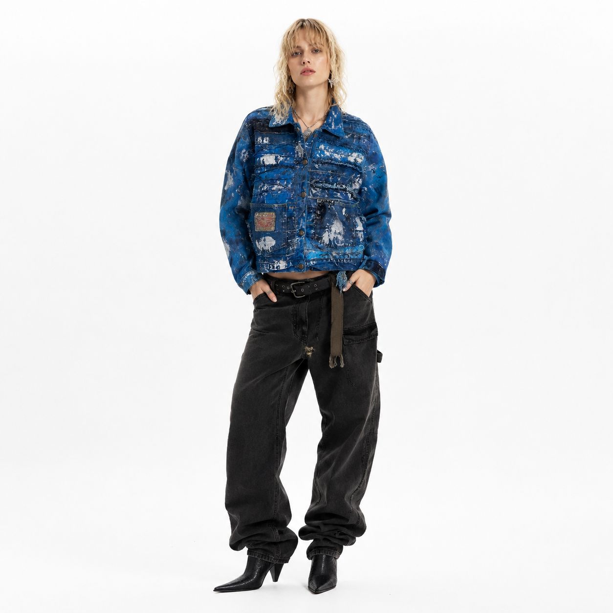 Shredded Denim Colored Shirt A