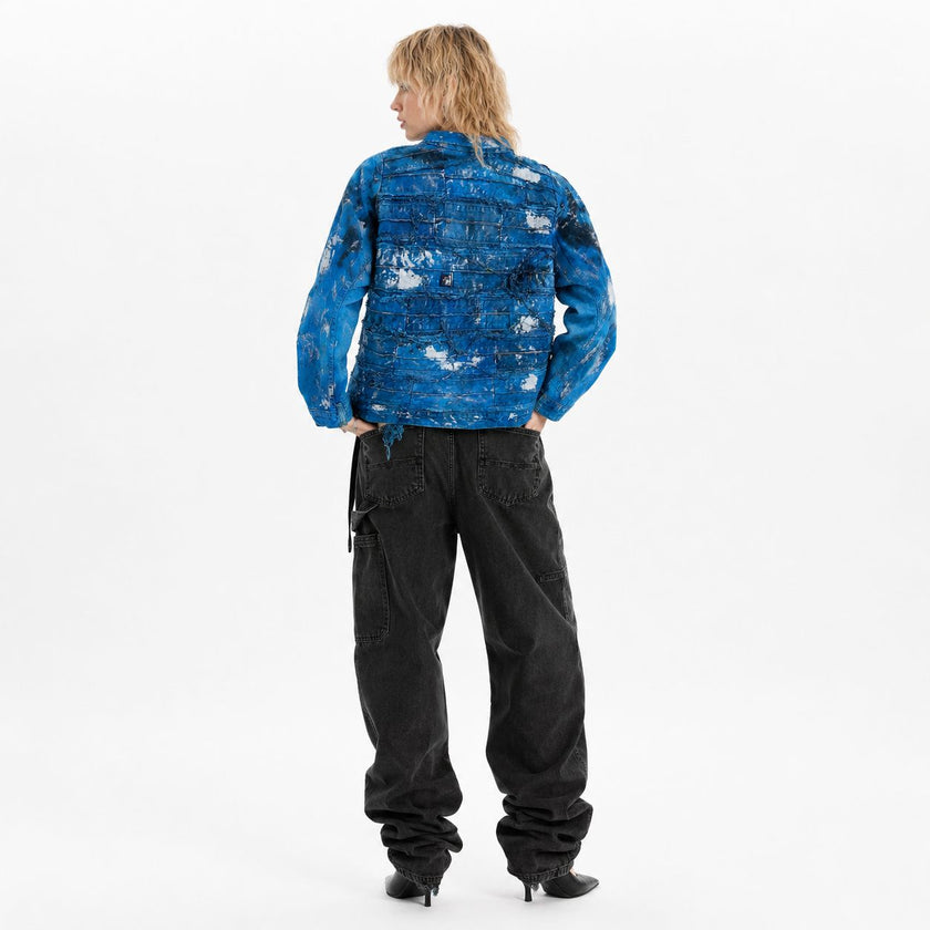 Shredded Denim Colored Shirt A