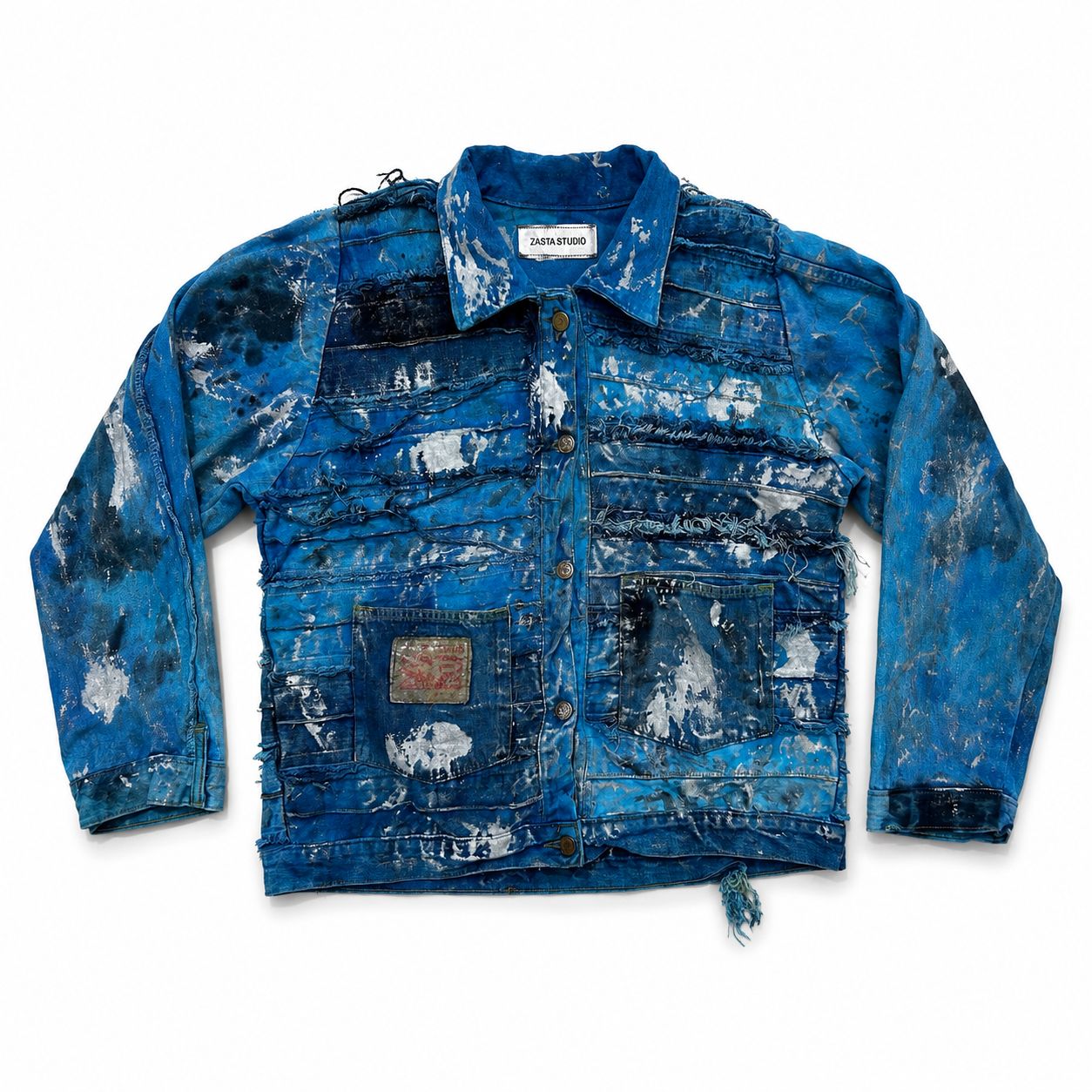Shredded Denim Colored Shirt A