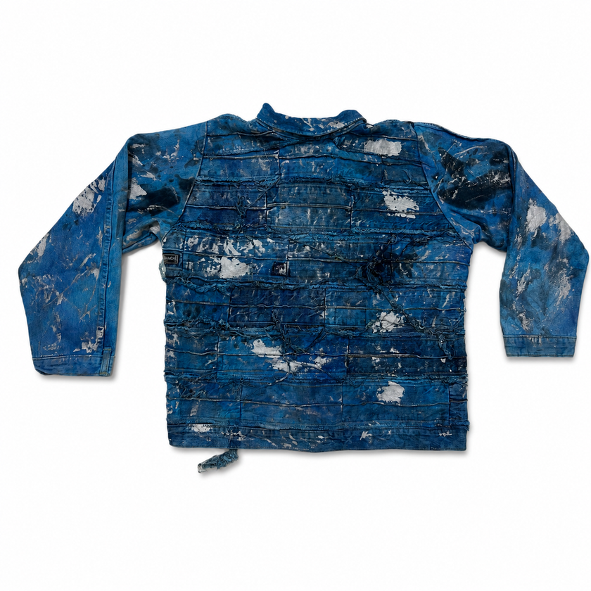 Shredded Denim Colored Shirt A
