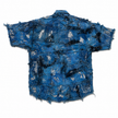 Shredded Denim Colored Shirt B
