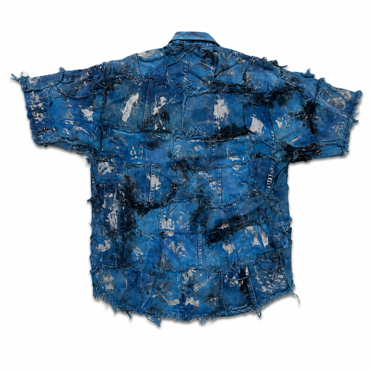 Shredded Denim Colored Shirt B