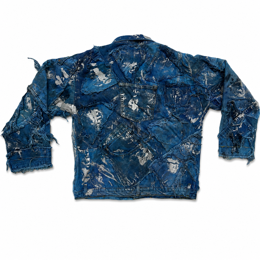 Shredded Denim Colored Shirt  C